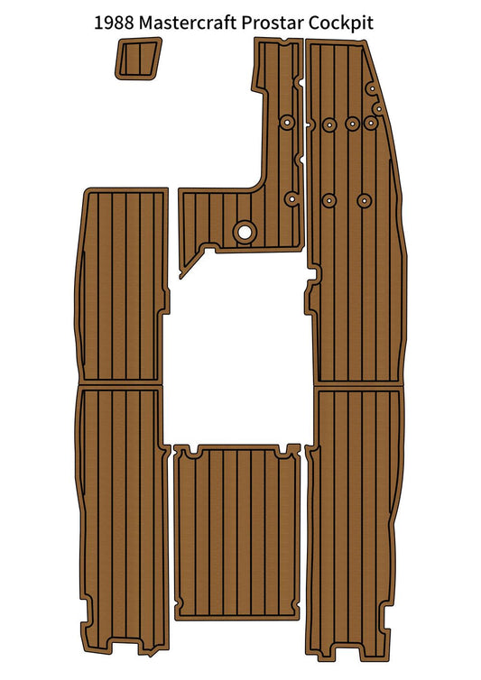 1988 Mastercraft Prostar Cockpit Pad Boat EVA Foam Faux Teak Deck Floor Mat