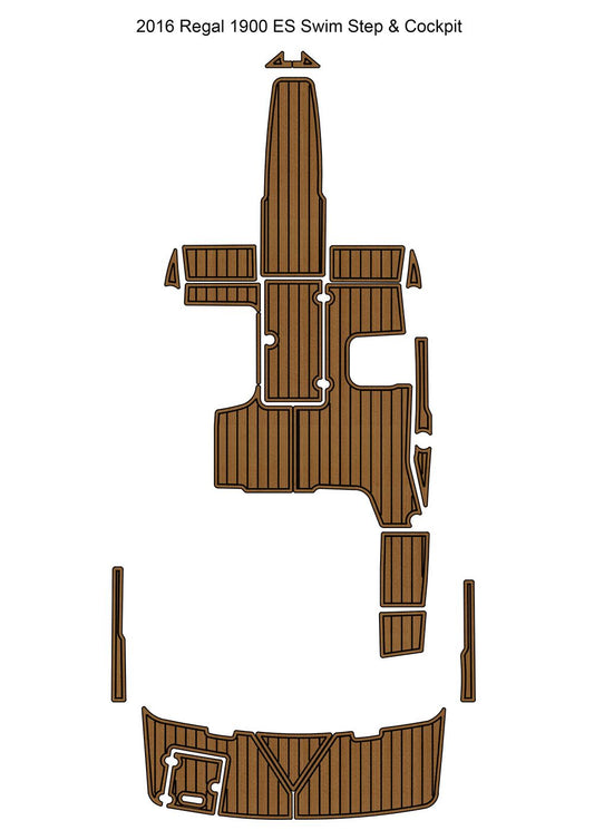 2016 Regal 1900 ES Swim Platform Cockpit Pad Boat EVA Foam Faux Teak Deck Floor Mat