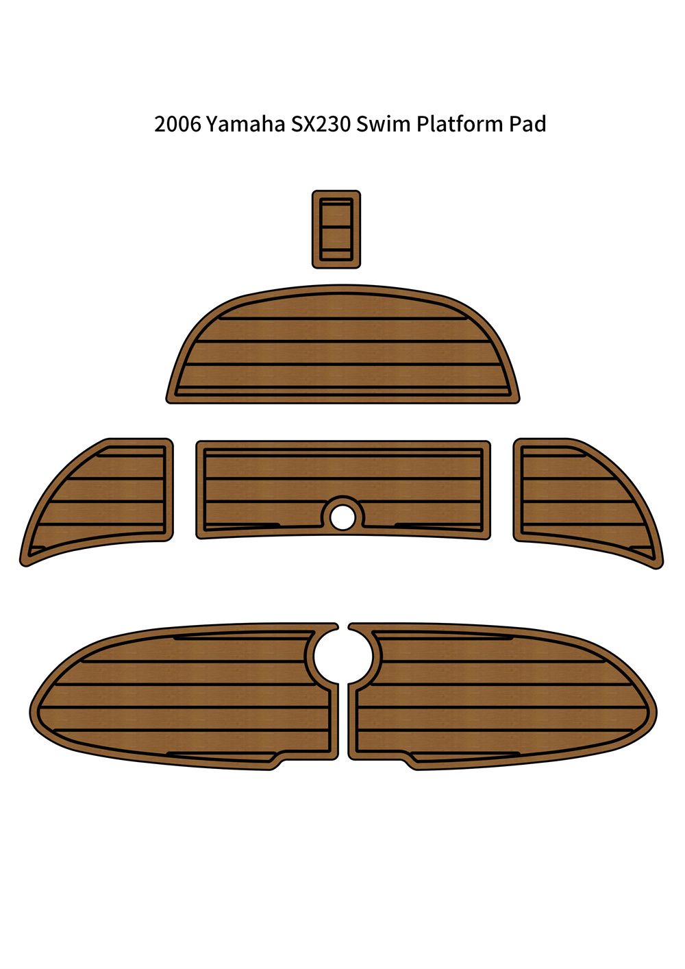 2006 & Earlier Yamaha SX230 Swim Platform Pad Boat EVA Foam Teak Deck Floor Mat