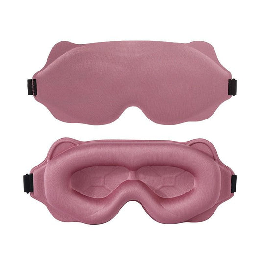 3D Contoured Sleep Mask, Breathable Fabric with Adjustable Strap, Light-Blocking Eye Mask for Sleeping, Napping, and Travel—Pink