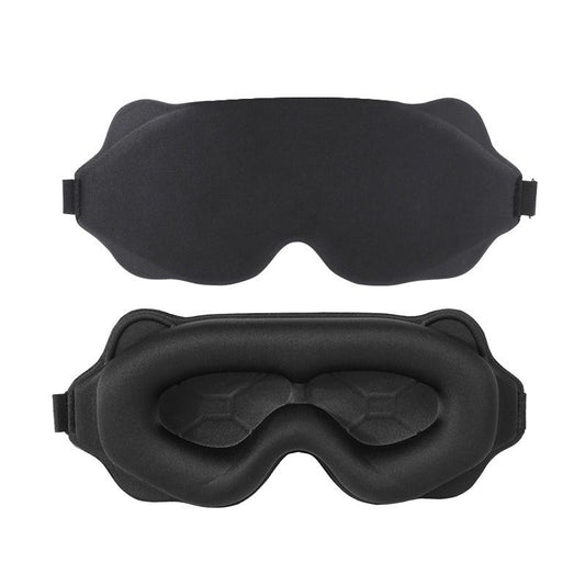 3D Contoured Sleep Mask, Breathable Fabric with Adjustable Strap, Light-Blocking Eye Mask for Sleeping, Napping, and Travel—Black