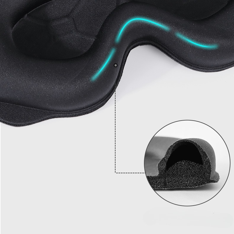 3D Contoured Sleep Mask, Breathable Fabric with Adjustable Strap, Light-Blocking Eye Mask for Sleeping, Napping, and Travel—Black