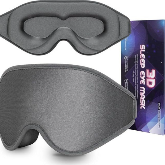 3D Deep Contoured Memory Foam Sleep Eye Mask, Full Light Blocking, Breathable Eye Cover for Travel, Naps, and Nighttime Sleep—Gray