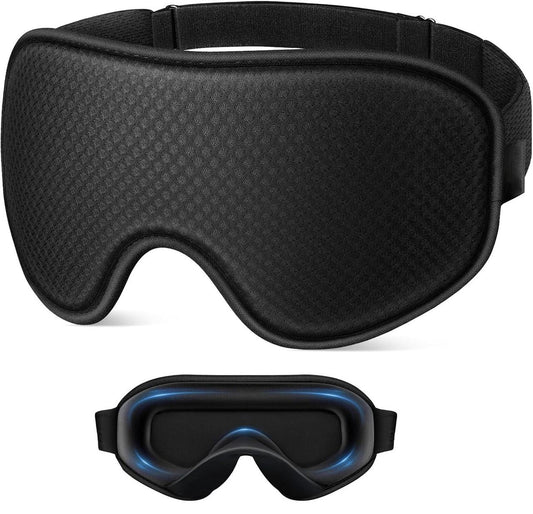 3D Contoured Memory Foam Sleep Eye Mask, Zero-Pressure Breathable