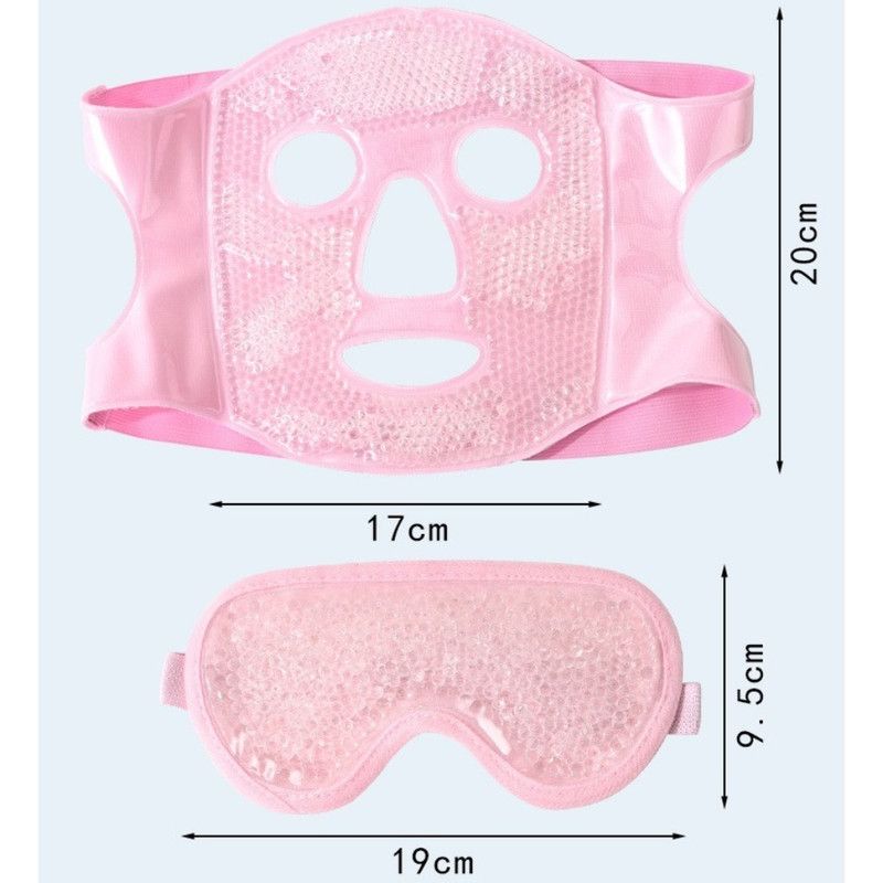 Gel Bead Hot & Cold Facial Mask & Eye Mask Set, Cooling and Heating Pack for Face and Eye Relief—Purple