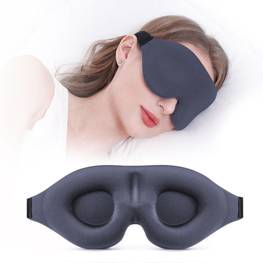 3D Deepened Sleep Eye Mask, Integrated Nose Wing, Full Light-Blocking, Breathable Eye Cover for Naps and Travel—Gray