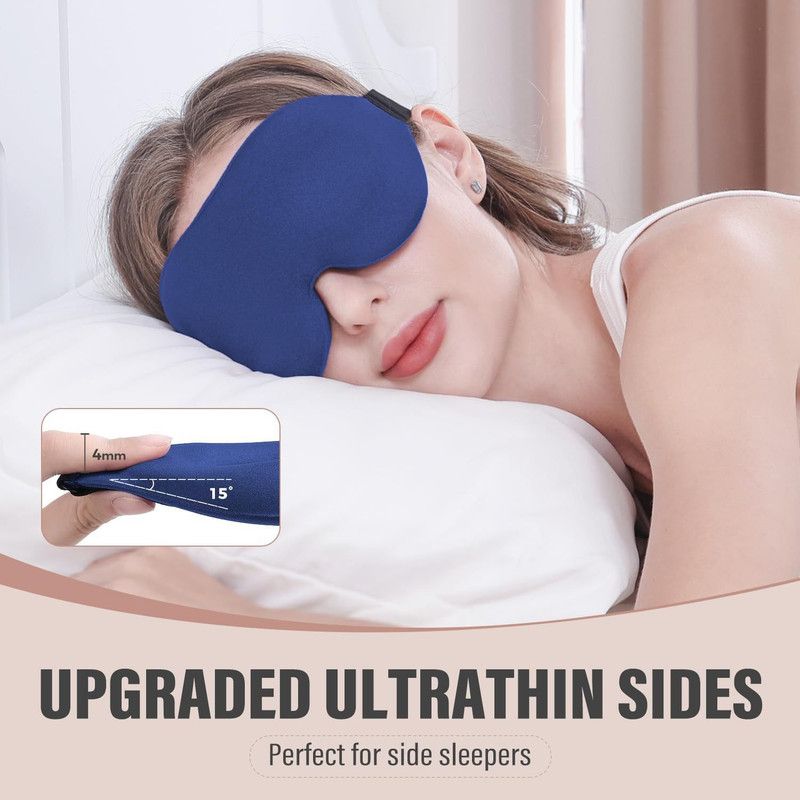 3D Deepened Sleep Eye Mask, Integrated Nose Wing, Full Light-Blocking, Breathable Eye Cover for Naps and Travel - Purple