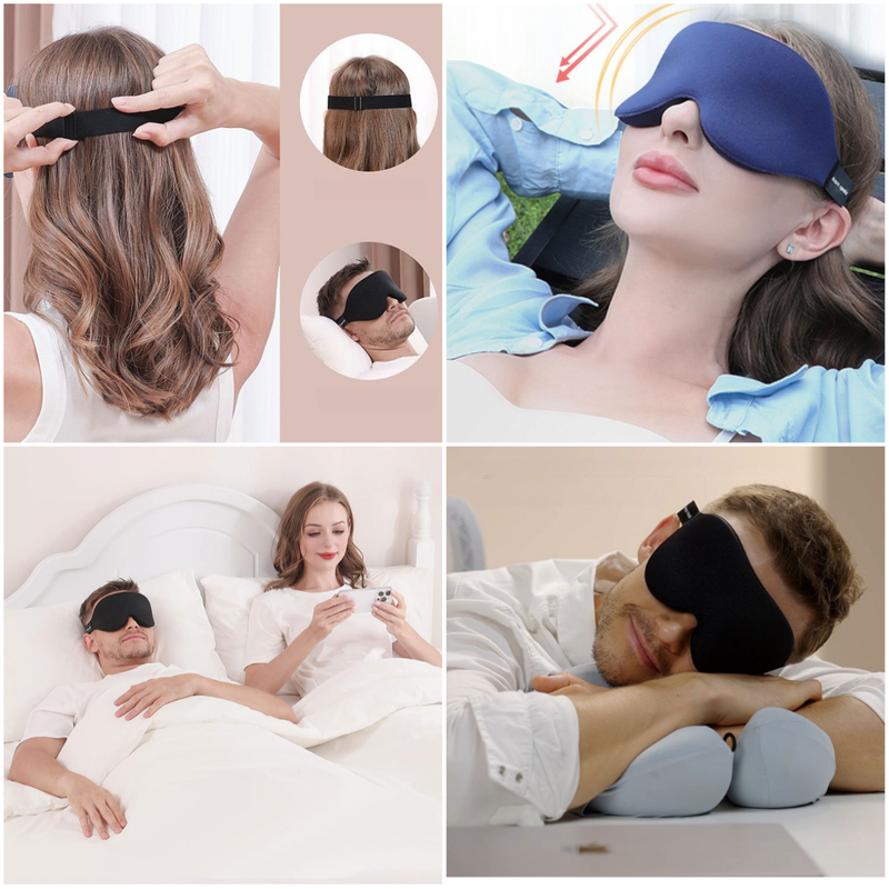 3D Deepened Sleep Eye Mask, Integrated Nose Wing, Full Light-Blocking, Breathable Eye Cover for Naps and Travel - Purple
