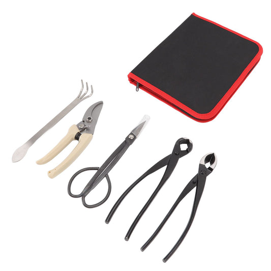 5Pcs Bonsai Tool Set Kit Carbon Steel Bonsai Scissors Rake Branch Cutter