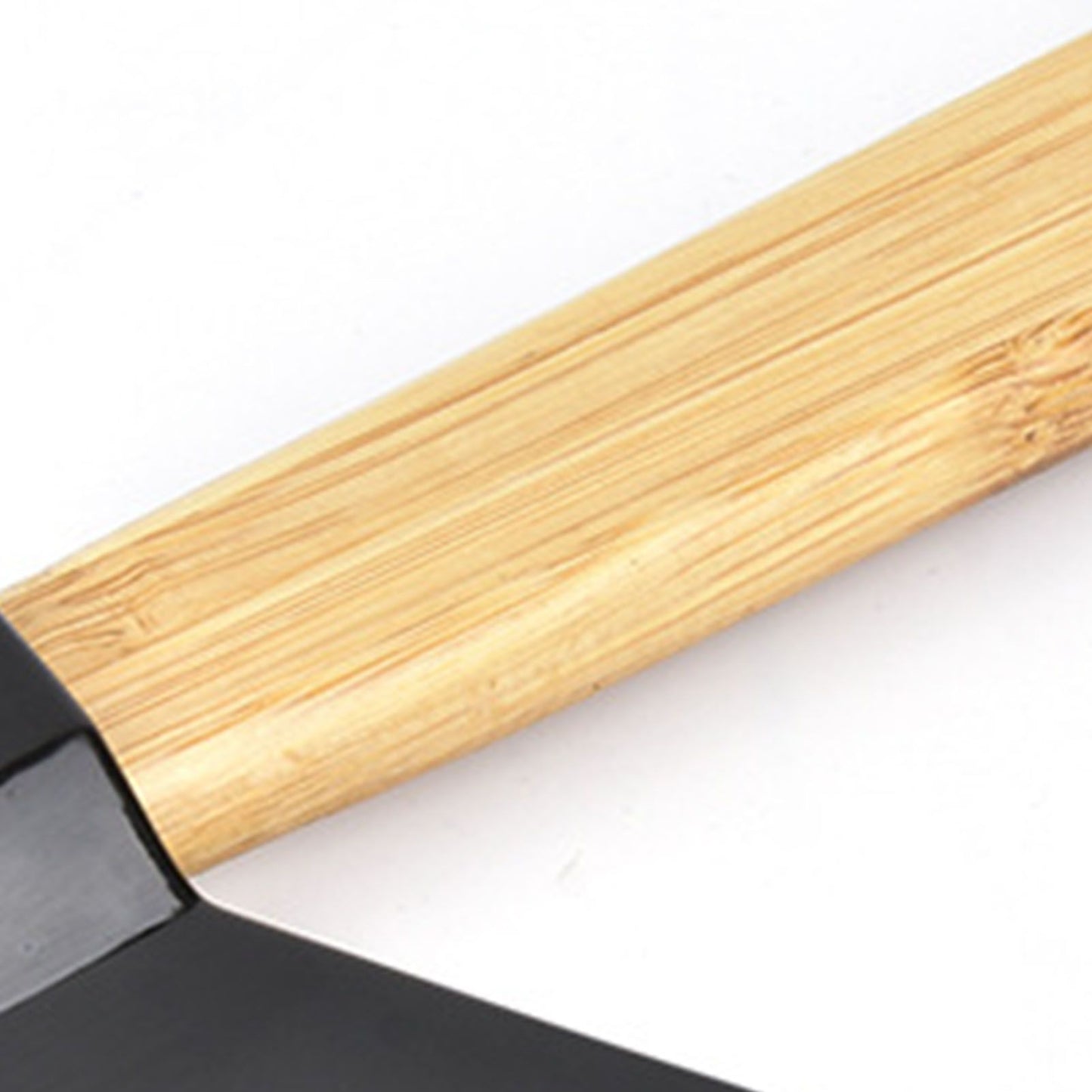 Pizza Knife 430 Steel PP Bamboo Handle Ergonomically Round Axe Pizza