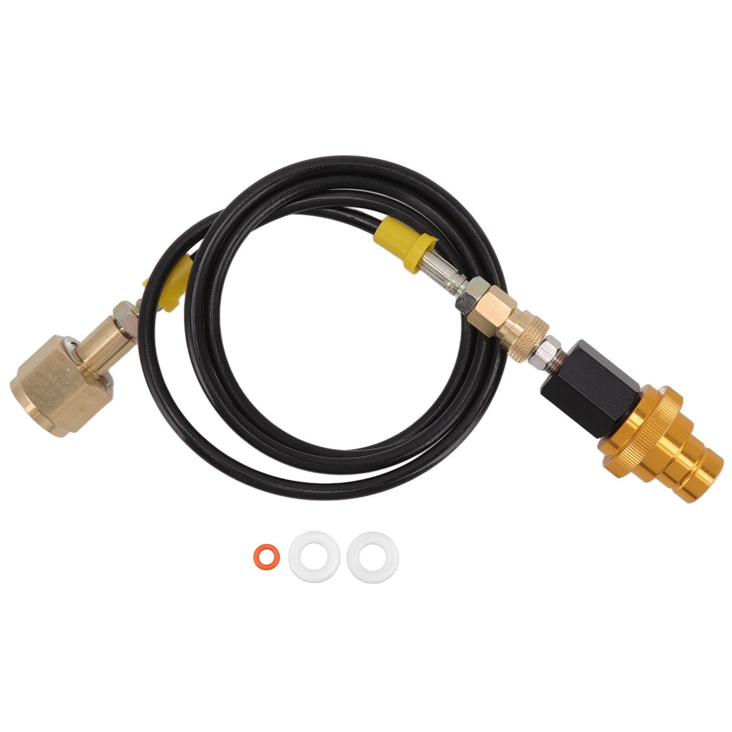 Soda Machine Adapter Hose Kit 1.5m Black Soda Adapter Hose with Gold Quick