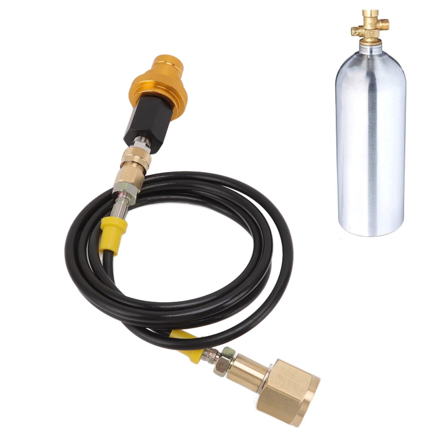 Soda Machine Adapter Hose Kit 1.5m Black Soda Adapter Hose with Gold Quick