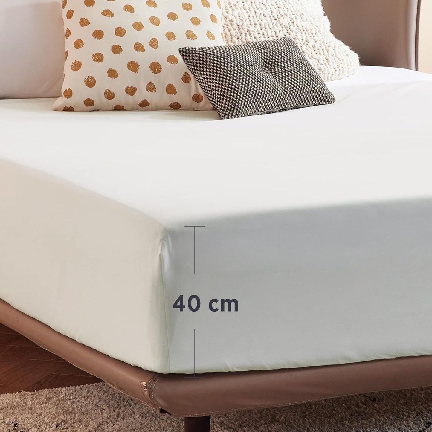 2000TC Hotel Quality Fitted Sheets - 2 Piece Fitted Sheets  -Breathable Bedding - Wrinkle, Fade, Stain Resistant- 16inch/40cm Deep Pocket Fitted Bed Sheets-Wrinkle and Fade Resistant,(White,Super King)