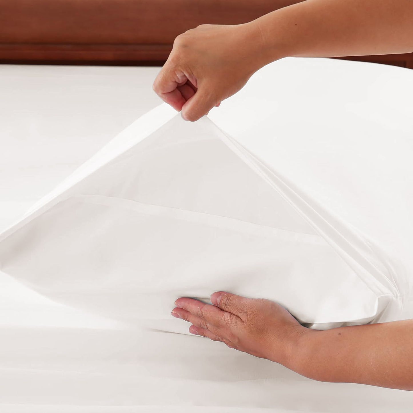 Hotel Soft Bed Sheet Set- Bedding Sheets & Pillowcases -Breathable Bedding - Wrinkle, Fade, Stain Resistant-Deep Pocket Flat Fitted Bed Sheet Set(White,Double)