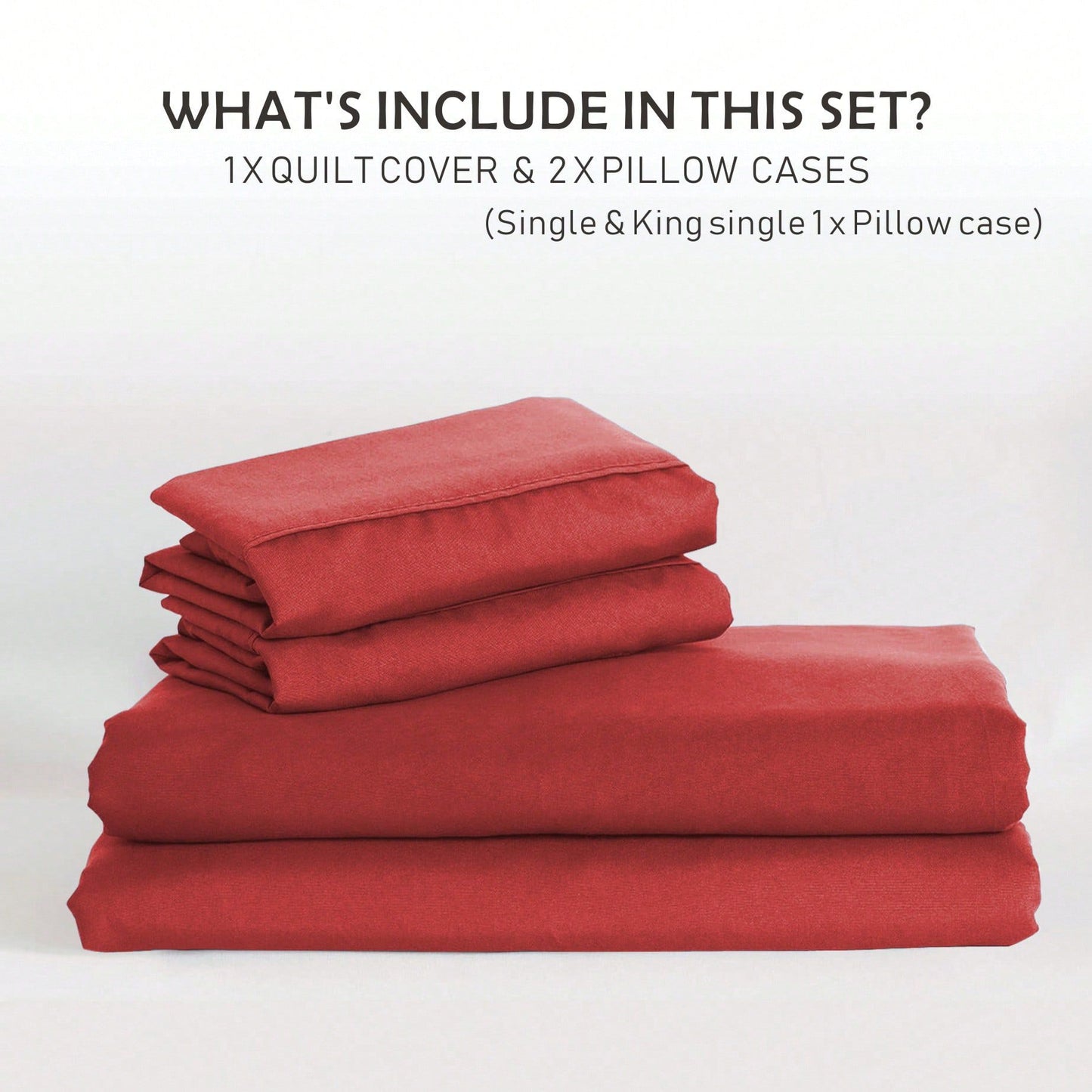 Hotel Soft Microfiber Duvet Cover Set-2000TC Quilt Cover Set & Pillowcases -1 Donna Cover Zipper Closure & 1 x Pillowcases-Breathable Bedding - Wrinkle, Fade, Stain Resistant(Red,Queen)