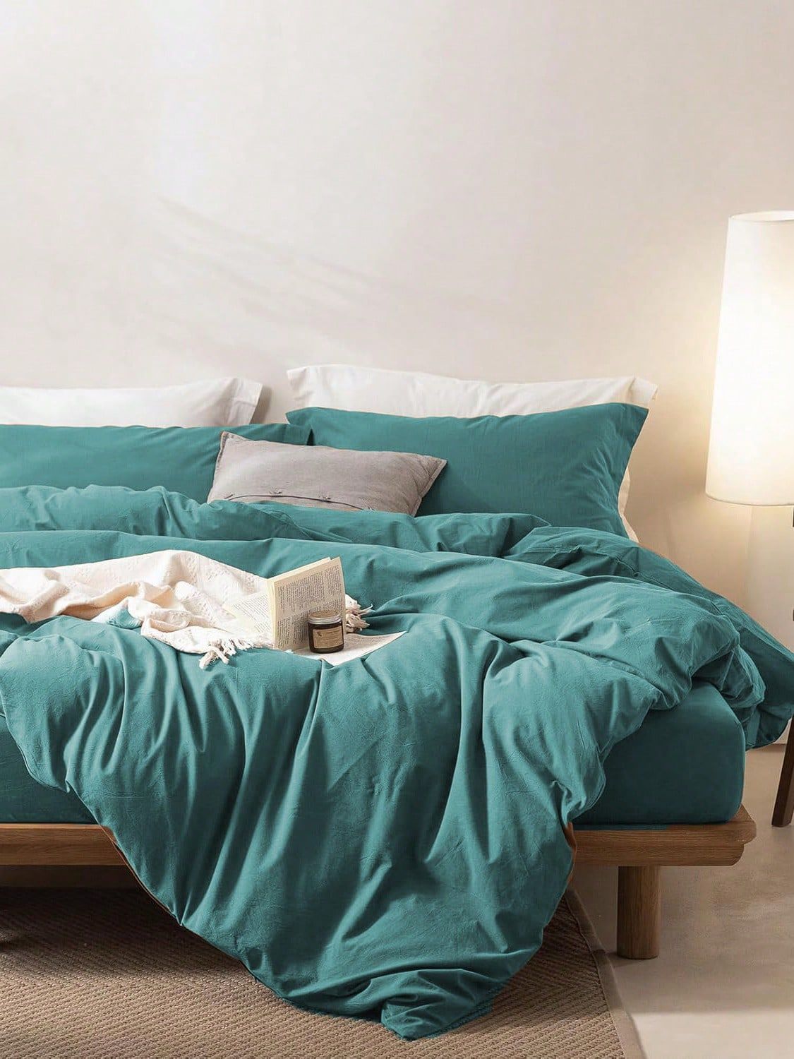 Hotel Soft Microfiber Duvet Cover Set-2000TC Quilt Cover Set & Pillowcases -1 Donna Cover Zipper Closure & 1 x Pillowcases-Breathable Bedding - Wrinkle, Fade, Stain Resistant(Biscay blue,Queen)