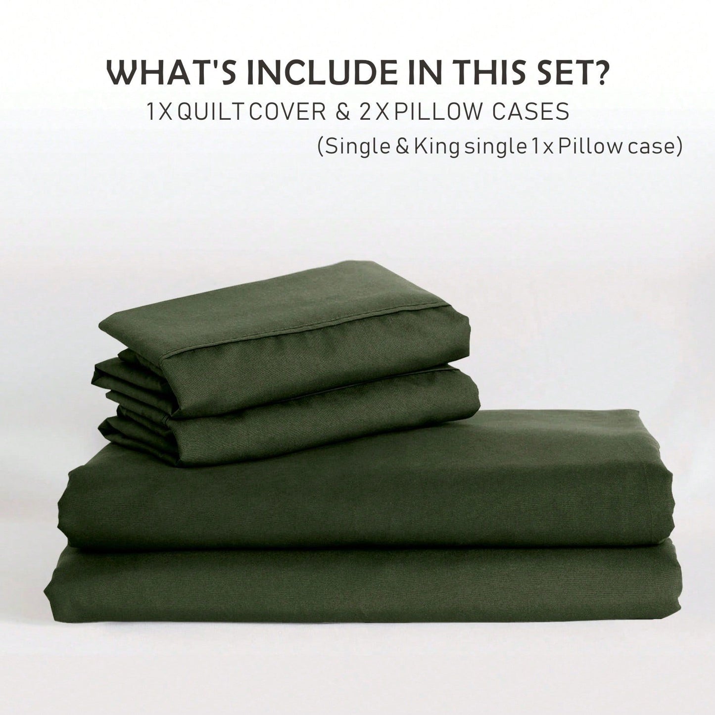 Hotel Soft Microfiber Duvet Cover Set-2000TC Quilt Cover Set & Pillowcases -1 Donna Cover Zipper Closure & 1 x Pillowcases-Breathable Bedding - Wrinkle, Fade, Stain Resistant(Olive green,Super King)
