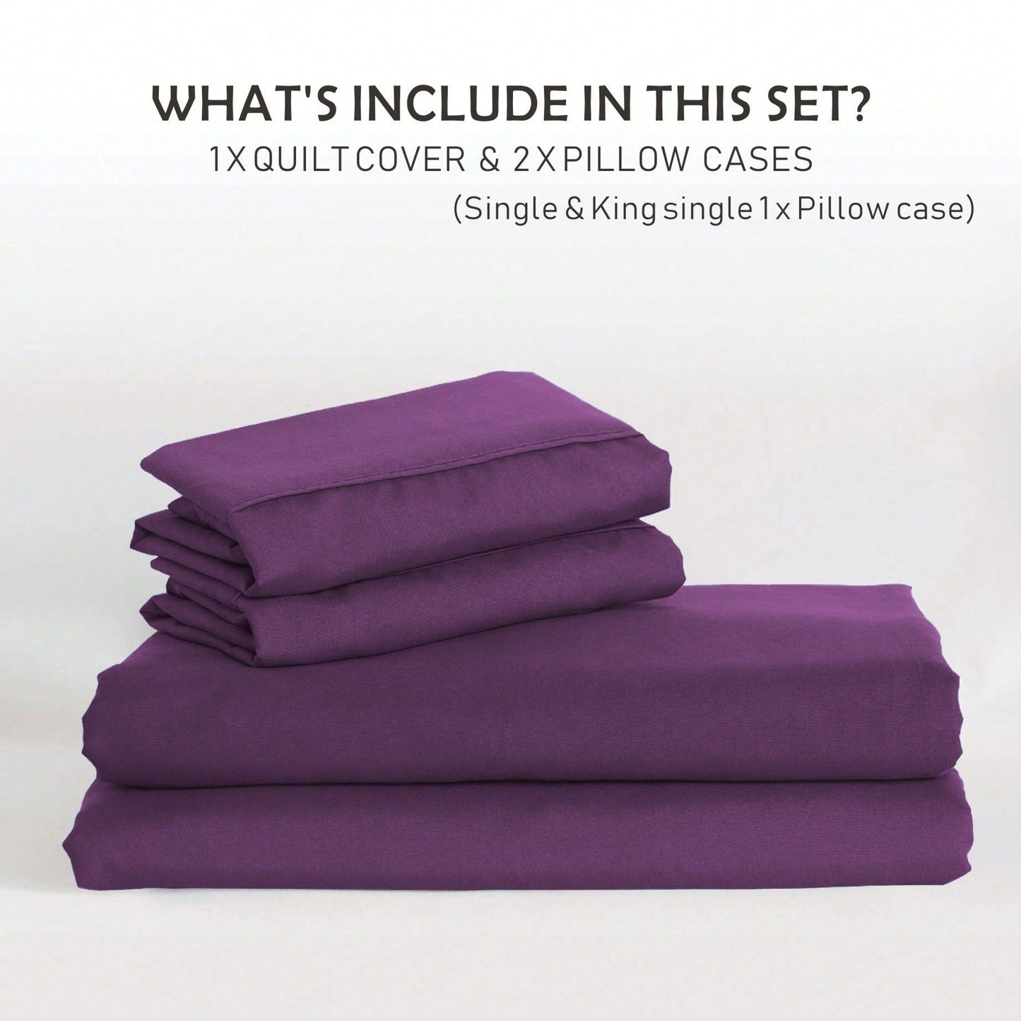 Hotel Soft Microfiber Duvet Cover Set-2000TC Quilt Cover Set & Pillowcases -1 Donna Cover Zipper Closure & 1 x Pillowcases-Breathable Bedding - Wrinkle, Fade, Stain Resistant(Purple,Super King)