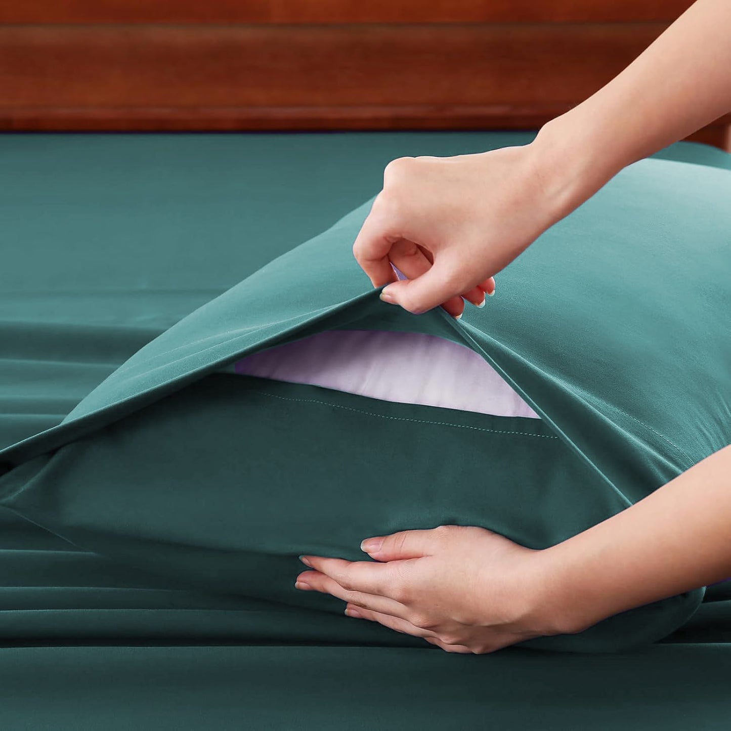 Hotel Soft Bed Sheet Set- Bedding Sheets & Pillowcases -Breathable Bedding - Wrinkle, Fade, Stain Resistant-Deep Pocket Flat Fitted Bed Sheet Set(Biscay blue,Super King)