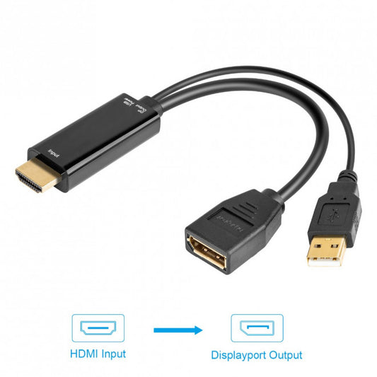 Simplecom DA206 4K HDMI to DisplayPort Active Adapter Converter USB