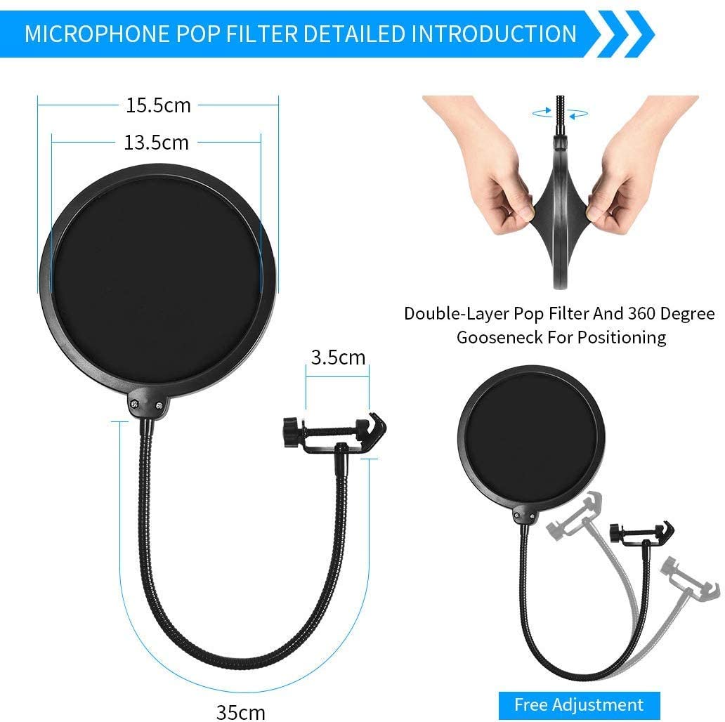 Microphone Radio Broadcasting Stand with 3/8"to 5/8" Screw