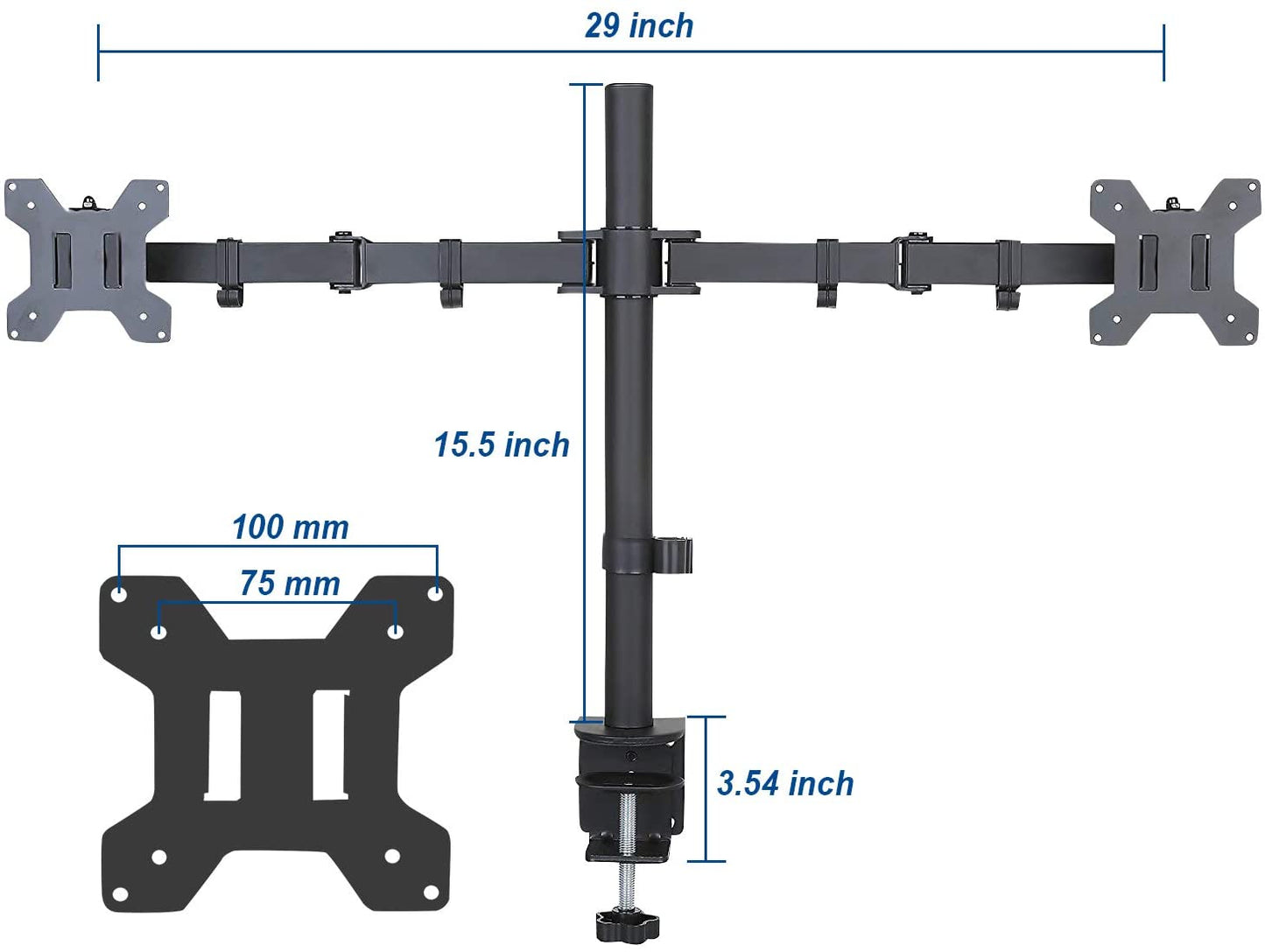360 Degree Rotation Dual LCD LED Monitor Desk Mount Stand