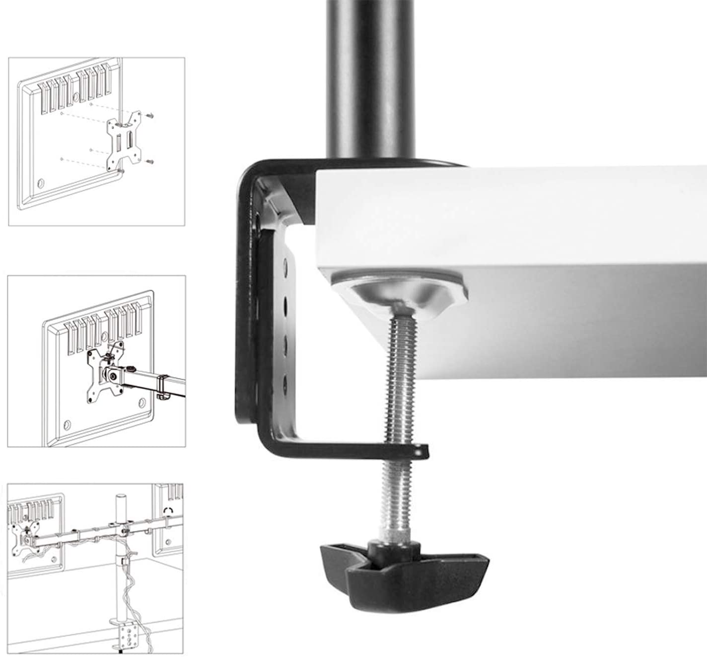 360 Degree Rotation Dual LCD LED Monitor Desk Mount Stand