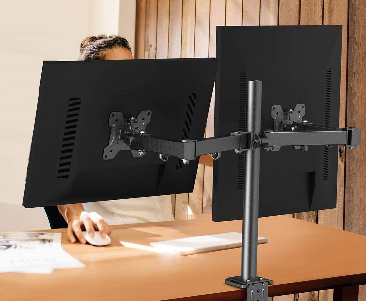 360 Degree Rotation Dual LCD LED Monitor Desk Mount Stand
