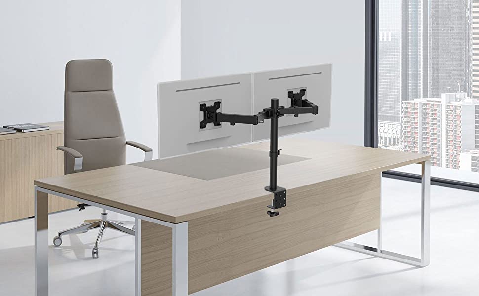 360 Degree Rotation Dual LCD LED Monitor Desk Mount Stand