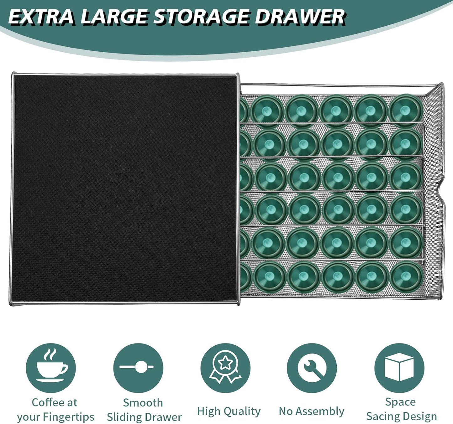 CARLA HOME K-Cup Coffee Pod Drawer for 36 Coffee Pods Storage