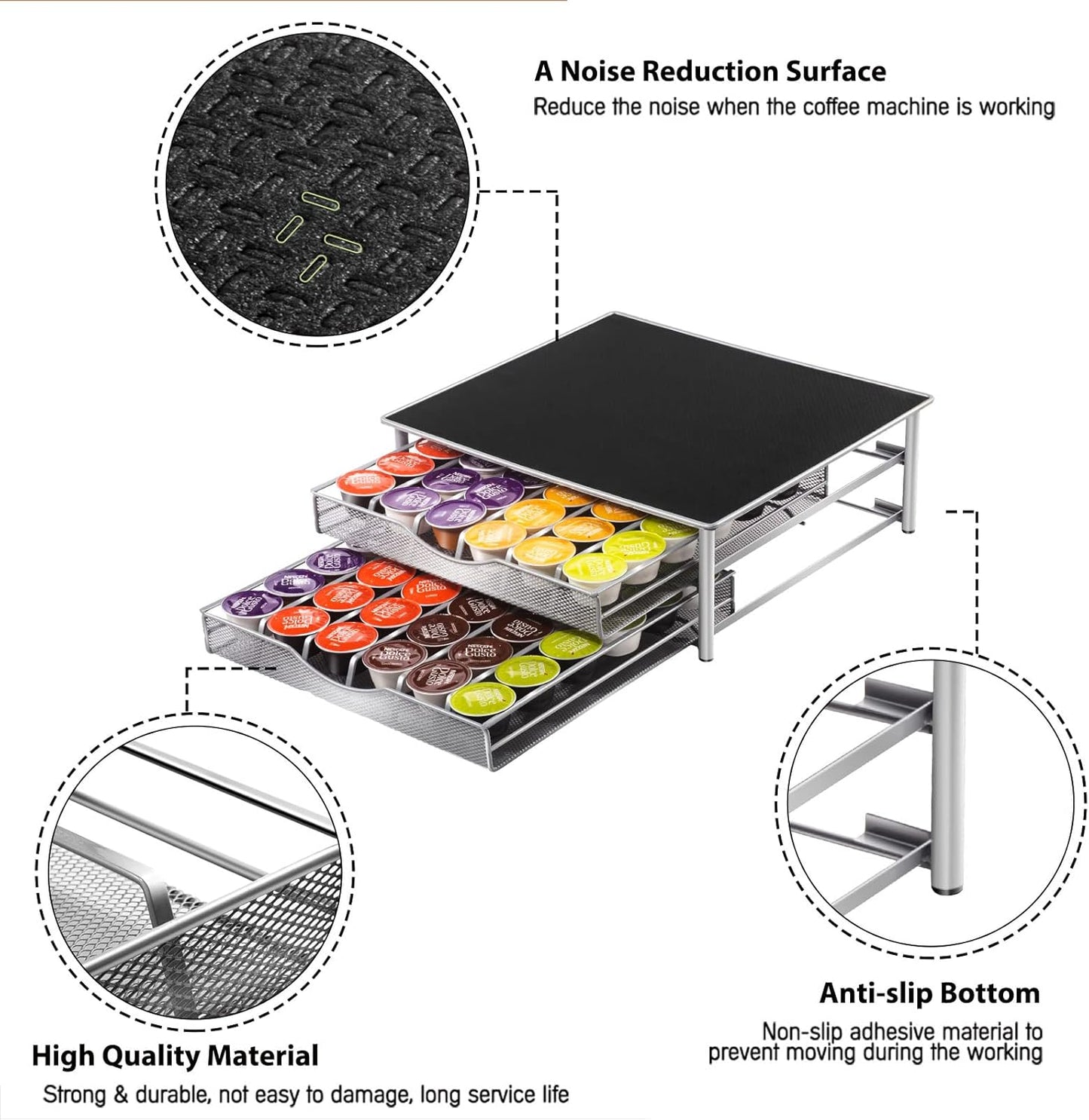 CARLA HOME K-Cup Coffee Pod Drawer for 72 Coffee Pods Storage