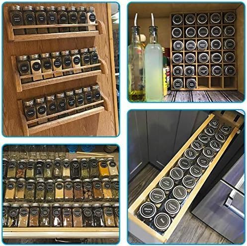 CARLA HOME 24 Glass Spice Jars with Lids, Shaker Tops