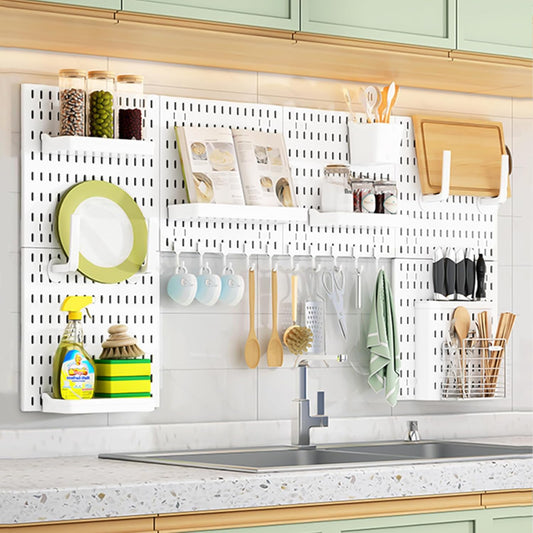 CARLA HOME Pegboard Wall Organizer Kit with 6 Modular Pegboards