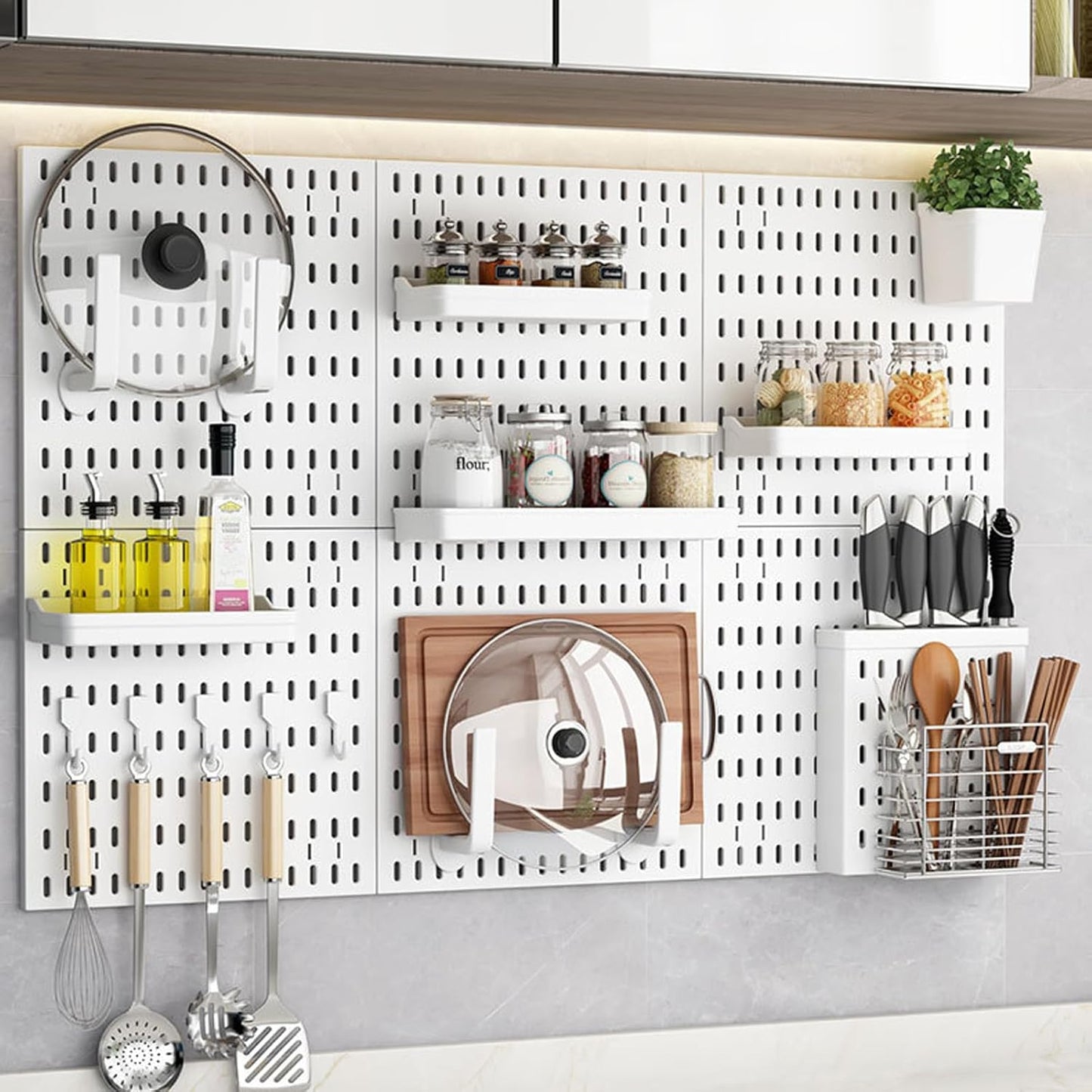 CARLA HOME Pegboard Wall Organizer Kit with 6 Modular Pegboards