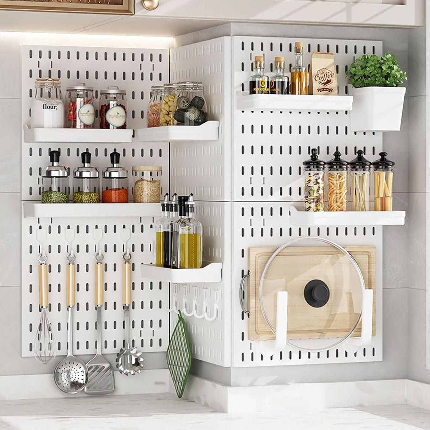 CARLA HOME Pegboard Wall Organizer Kit with 6 Modular Pegboards
