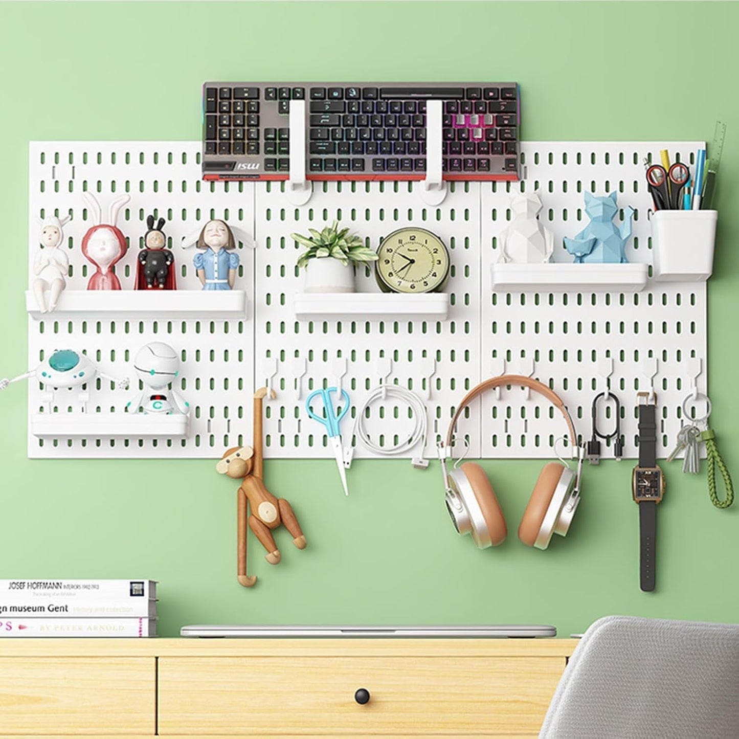 CARLA HOME Pegboard Wall Organizer Kit with 3 Modular Panels