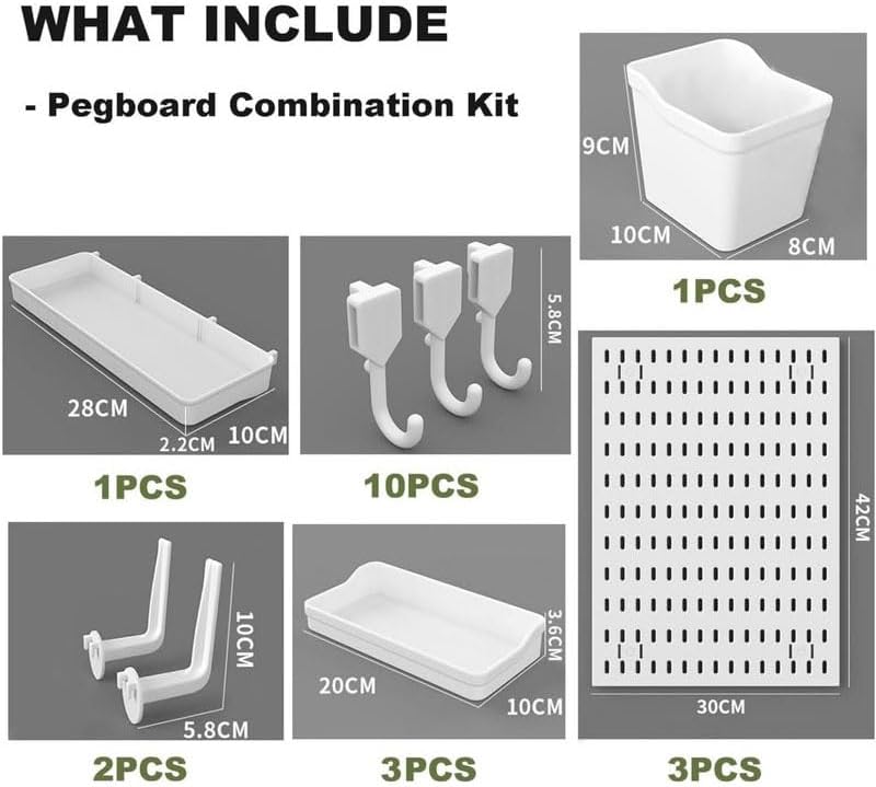 CARLA HOME Pegboard Wall Organizer Kit with 3 Modular Panels