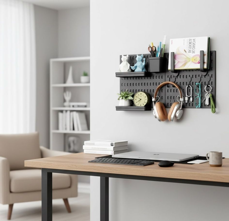 CARLA HOME Pegboard Wall Organizer Kit – Black Modular