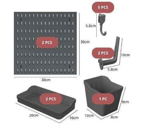 CARLA HOME Pegboard Wall Organizer Kit – Black Modular
