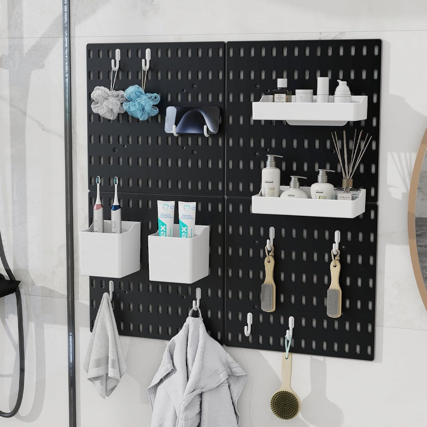 CARLA HOME Pegboard Wall Organizer Kit – Black Modular