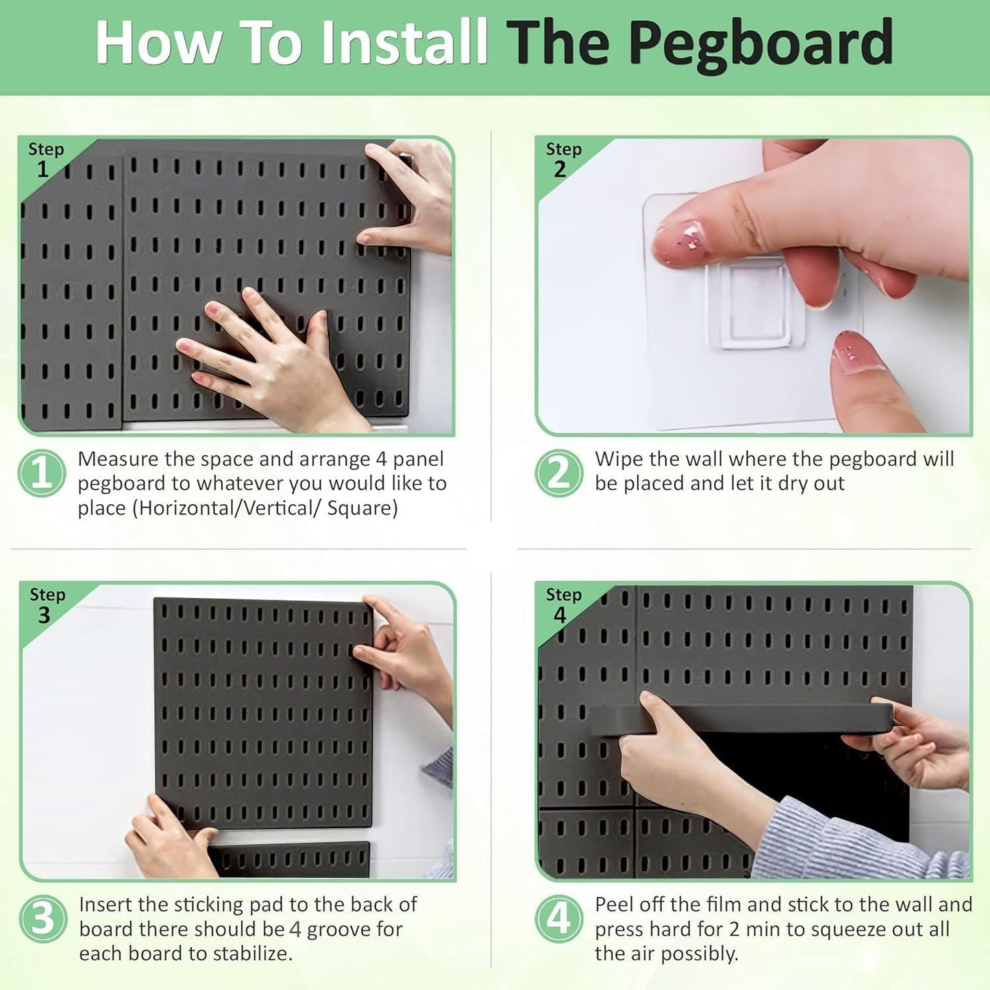 CARLA HOME Pegboard Wall Organizer Kit – Black Modular