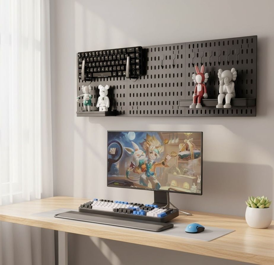 CARLA HOME Pegboard Wall Organizer Kit with Black