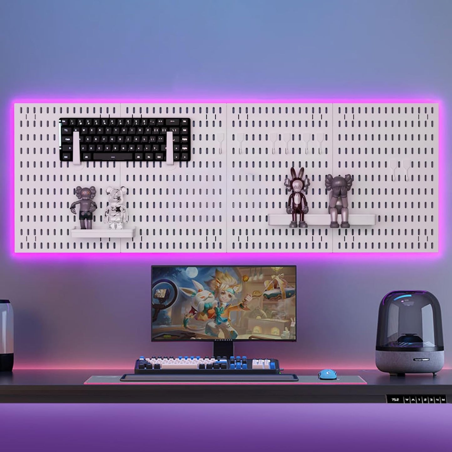 CARLA HOME Pegboard Wall Organizer Kit with Black