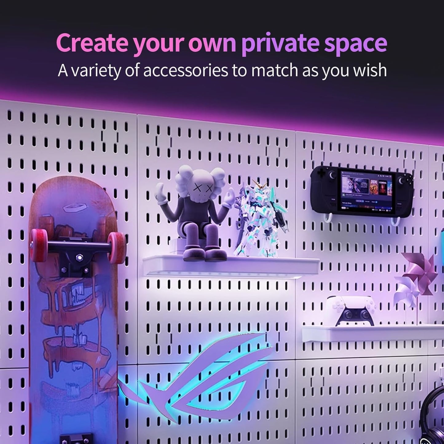 CARLA HOME Pegboard Wall Organizer Kit with Black
