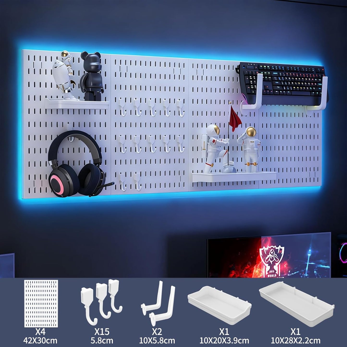 CARLA HOME Pegboard Wall Organizer Kit with Black