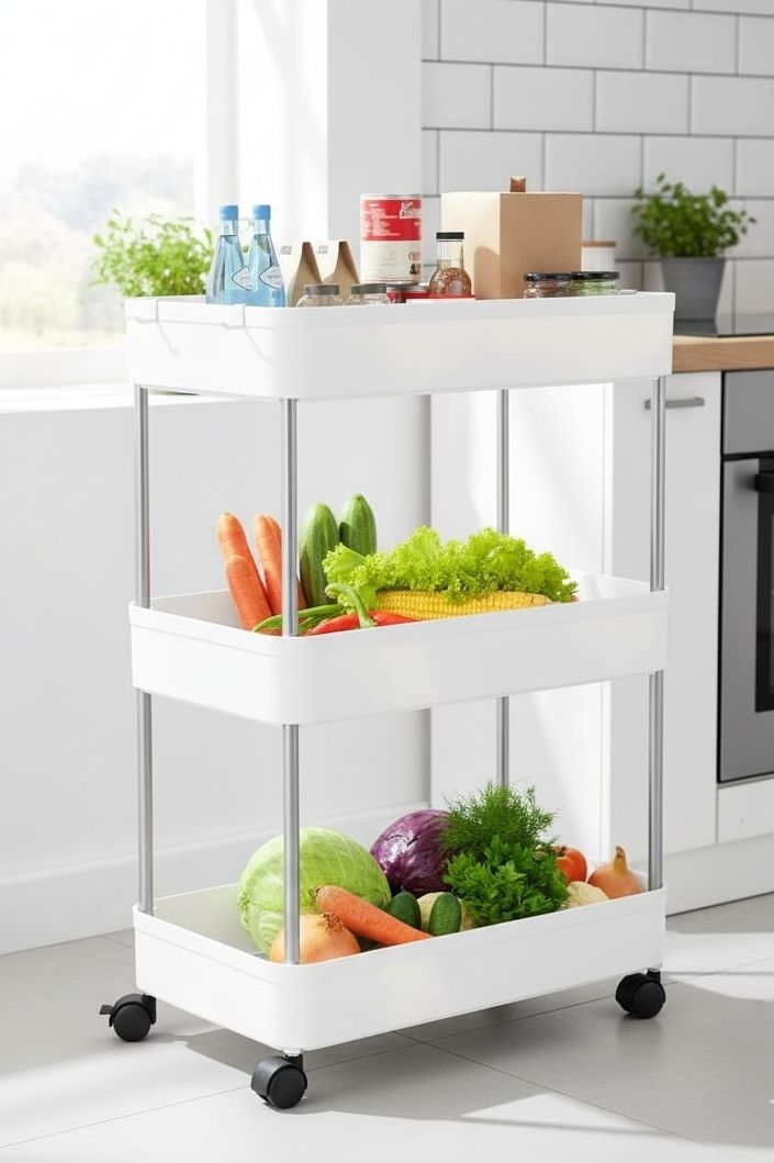 CARLA HOME Slim Storage Cart Organizer Trolley