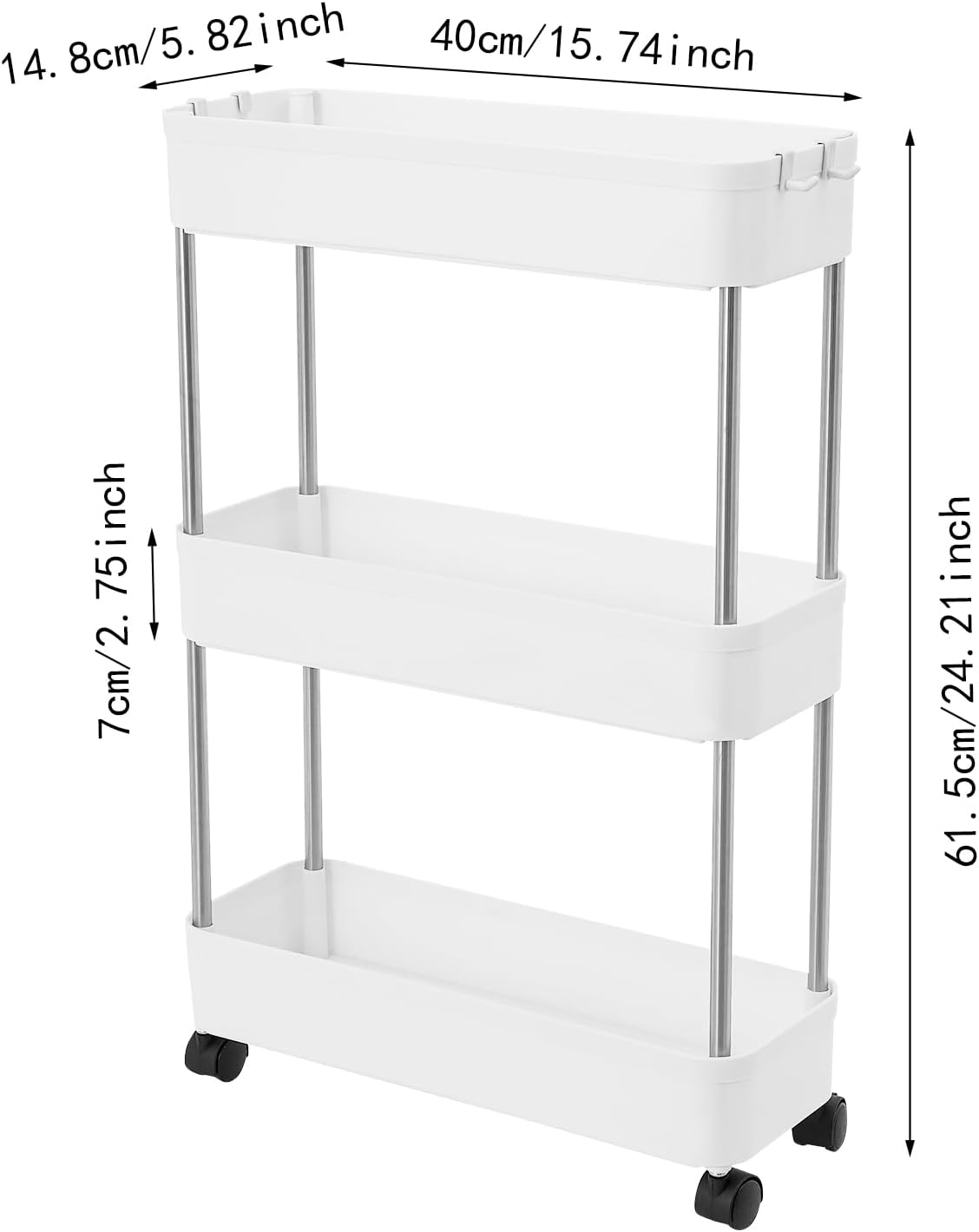 CARLA HOME Slim Storage Cart Organizer Trolley