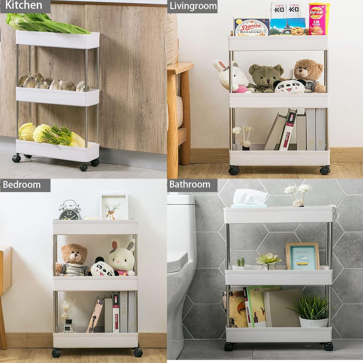 CARLA HOME Slim Storage Cart Organizer Trolley