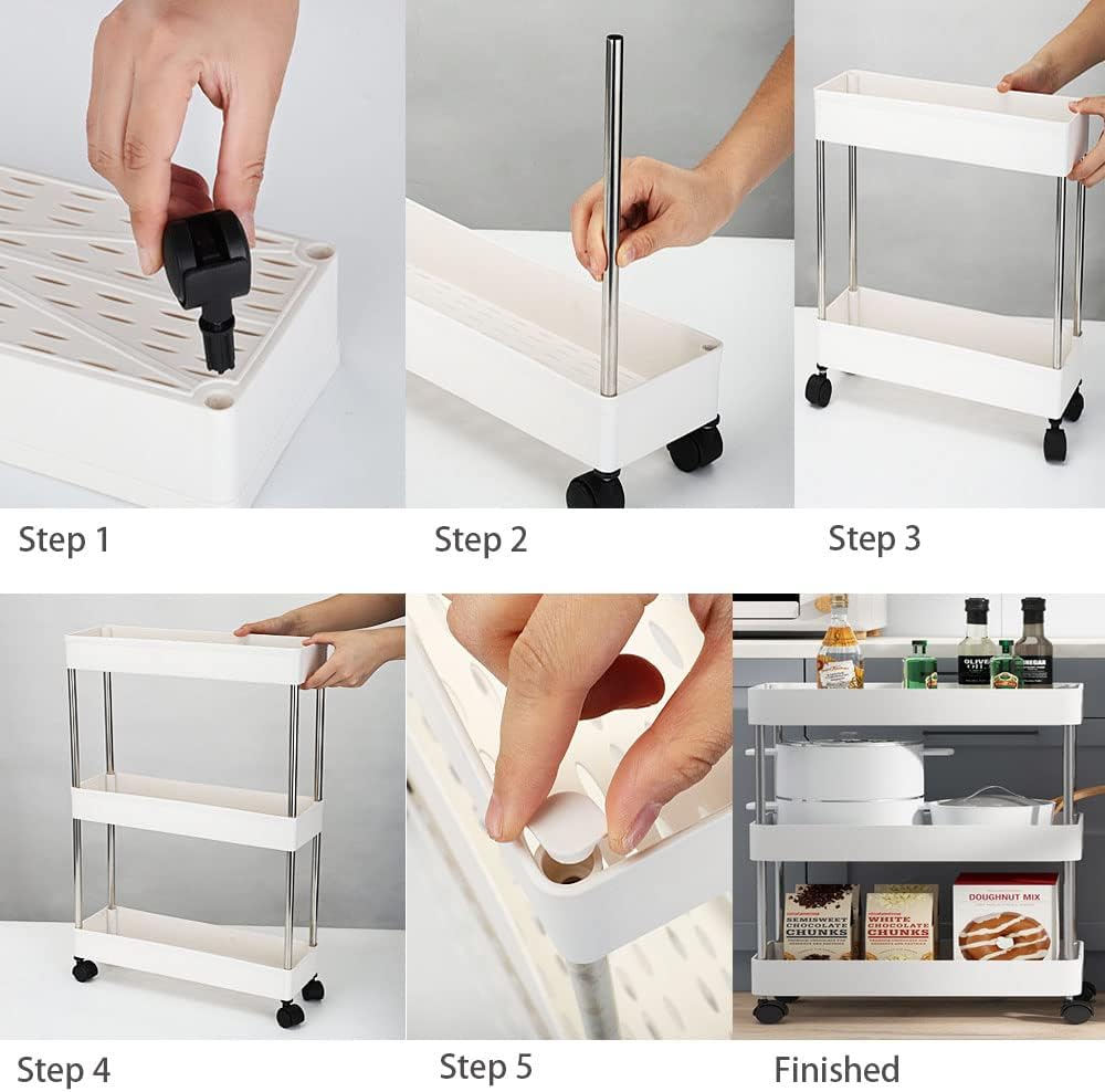 CARLA HOME Slim Storage Cart Organizer Trolley