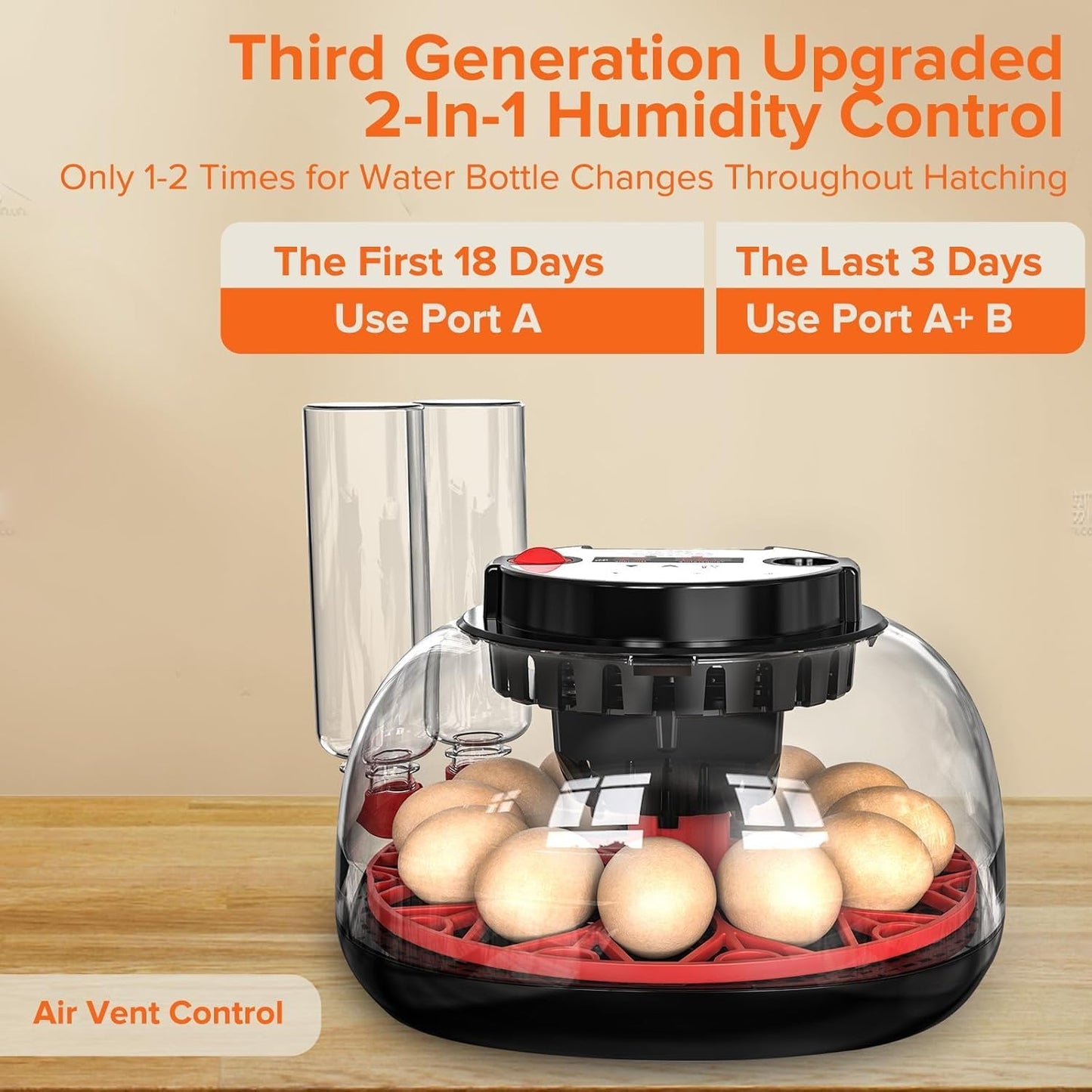 CARLA HOME 12 Egg Incubator with Automatic Turning & LED Display